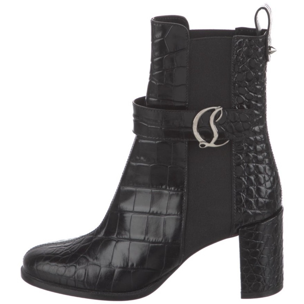 Christian Louboutin Embossed Leather Booties
